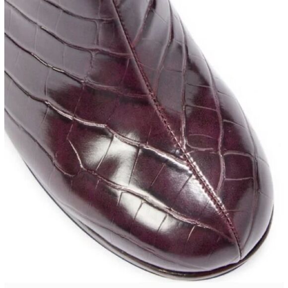 Rachel Zoe Burgundy Mahogany Croc-Embossed Maya Platform Boot Burgundy Size 10 - Picture 3 of 7